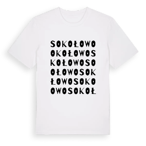 Sokołowo ordlek t-shirt – ekologisk bomull t-shirt från PinShirt