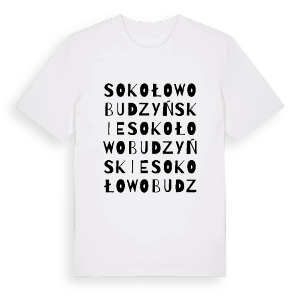 Sokołowo Budzyńskie ordlek t-shirt – ekologisk bomull t-shirt från Pinshirt
