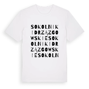 Sokolniki Drzązgowskie ordlek t-shirt – ekologisk bomull t-shirt från PinShirt