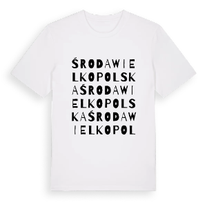 Środa Wielkopolska ordlek t-shirt – ekologisk bomull t-shirt från Pinshirt