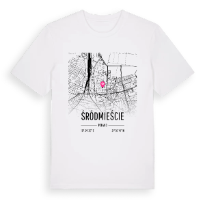 Śródmieście karta t-shirt – ekologisk bomull t-shirt från PinShirt