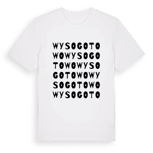 Wysogotowo ordlek t-shirt – ekologisk bomull t-shirt från PinShirt