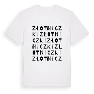 Złotniczki ordlek t-shirt – ekologisk bomull t-shirt från PinShirt