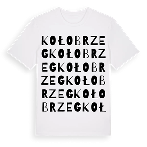 Kołobrzeg ordlek t-shirt – ekologisk bomull t-shirt från Pinshirt