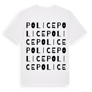Police ordlek t-shirt – ekologisk bomull t-shirt från Pinshirt