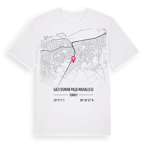 Gazi Osman Paşa Mahallesi karta t-shirt – ekologisk bomull t-shirt från Pinshirt