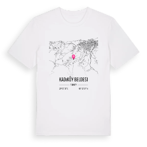 Kadıköy Beldesi karta t-shirt – ekologisk bomull t-shirt från Pinshirt