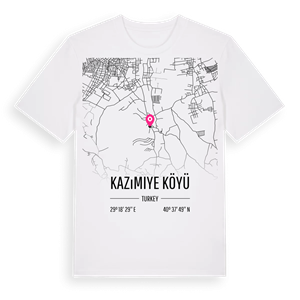 Kazımiye Köyü karta t-shirt – ekologisk bomull t-shirt från Pinshirt