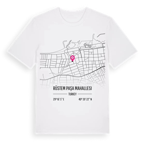 Rüstem Paşa Mahallesi karta t-shirt – ekologisk bomull t-shirt från Pinshirt