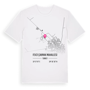 Fevzi Çakmak Mahallesi karta t-shirt – ekologisk bomull t-shirt från Pinshirt