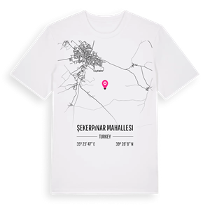 Şekerpınar Mahallesi karta t-shirt – ekologisk bomull t-shirt från Pinshirt