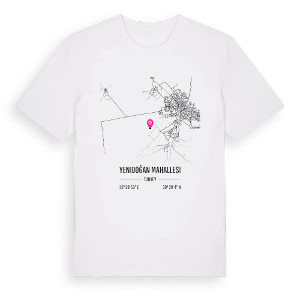 Yenidoğan Mahallesi karta t-shirt – ekologisk bomull t-shirt från Pinshirt