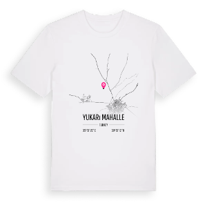 Yukarı Mahalle karta t-shirt – ekologisk bomull t-shirt från Pinshirt