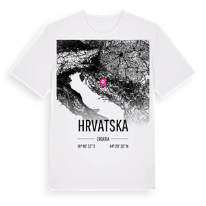 Hrvatska karta t-shirt – ekologisk bomull t-shirt från Pinshirt