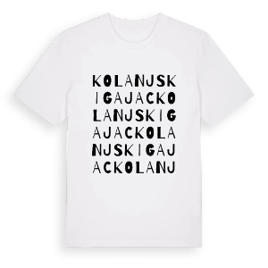 Kolanjski Gajac ordlek t-shirt – ekologisk bomull t-shirt från Pinshirt