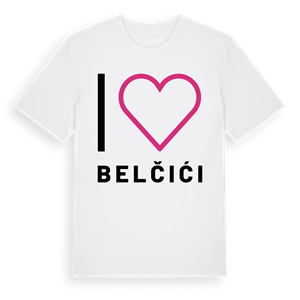 Jag älskar Belčići t-shirt stort tryck – ekologisk bomull t-shirt från Pinshirt