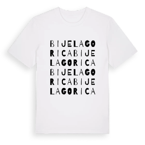 Bijela Gorica ordlek t-shirt – ekologisk bomull t-shirt från Pinshirt