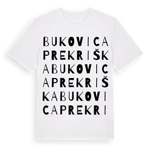 Bukovica Prekriška ordlek t-shirt – ekologisk bomull t-shirt från Pinshirt