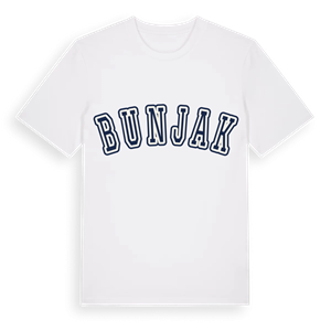 Bunjak college t-shirt – ekologisk bomull t-shirt från Pinshirt