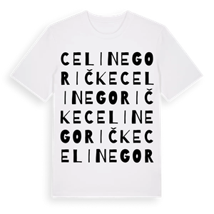 Celine Goričke ordlek t-shirt – ekologisk bomull t-shirt från Pinshirt