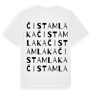 Čista Mlaka ordlek t-shirt – ekologisk bomull t-shirt från Pinshirt