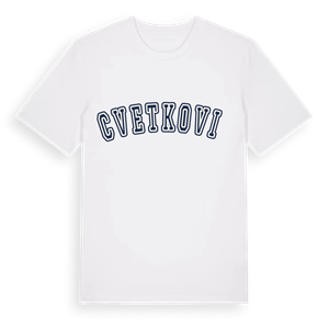 Cvetković college t-shirt – ekologisk bomull t-shirt från Pinshirt
