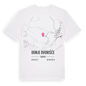 Donje Dvorišće karta t-shirt – ekologisk bomull t-shirt från Pinshirt