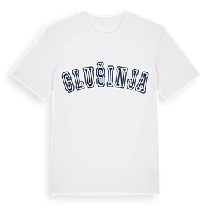 Glušinja college t-shirt – ekologisk bomull t-shirt från Pinshirt