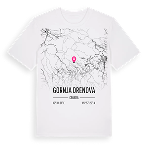 Gornja Drenova karta t-shirt – ekologisk bomull t-shirt från Pinshirt