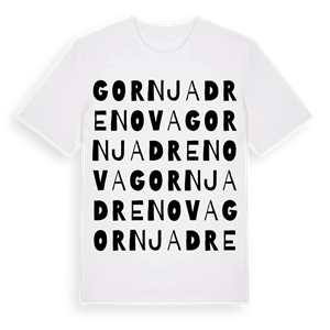 Gornja Drenova ordlek t-shirt – ekologisk bomull t-shirt från Pinshirt