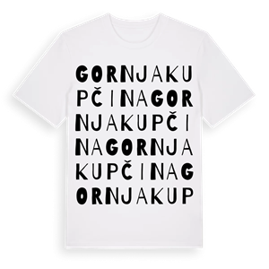 Gornja Kupčina ordlek t-shirt – ekologisk bomull t-shirt från Pinshirt