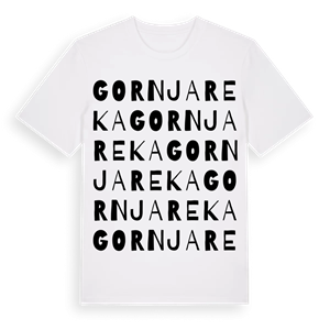 Gornja Reka ordlek t-shirt – ekologisk bomull t-shirt från Pinshirt