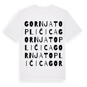 Gornja Topličica ordlek t-shirt – ekologisk bomull t-shirt från Pinshirt