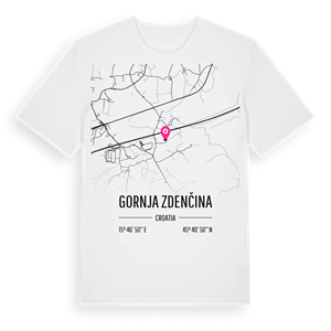 Gornja Zdenčina karta t-shirt – ekologisk bomull t-shirt från Pinshirt