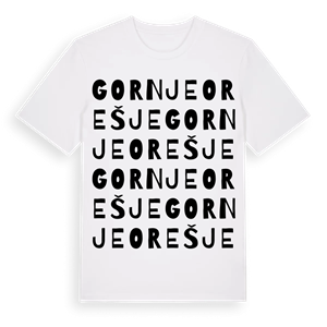 Gornje Orešje ordlek t-shirt – ekologisk bomull t-shirt från Pinshirt