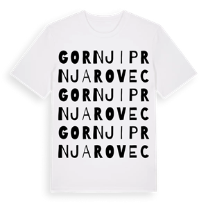 Gornji Prnjarovec ordlek t-shirt – ekologisk bomull t-shirt från Pinshirt