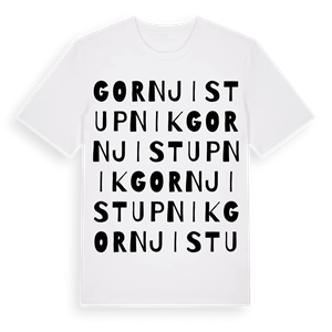 Gornji Stupnik ordlek t-shirt – ekologisk bomull t-shirt från Pinshirt