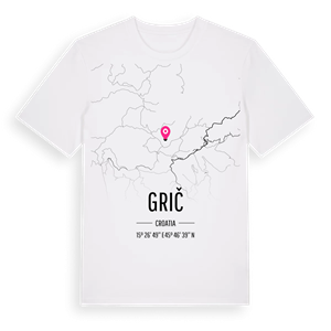 Grič karta t-shirt – ekologisk bomull t-shirt från Pinshirt