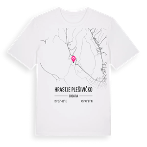 Hrastje Plešivičko karta t-shirt – ekologisk bomull t-shirt från Pinshirt