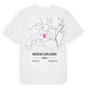 Hruševec Kupljenski karta t-shirt – ekologisk bomull t-shirt från Pinshirt