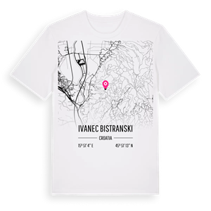 Ivanec Bistranski karta t-shirt – ekologisk bomull t-shirt från Pinshirt