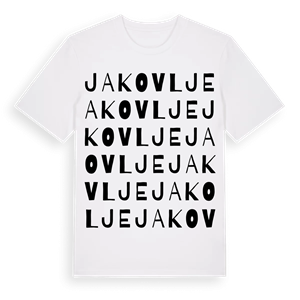 Jakovlje ordlek t-shirt – ekologisk bomull t-shirt från Pinshirt