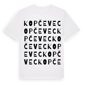 Kopčevec ordlek t-shirt – ekologisk bomull t-shirt från Pinshirt