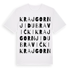 Kraj Gornji Dubravički ordlek t-shirt – ekologisk bomull t-shirt från Pinshirt
