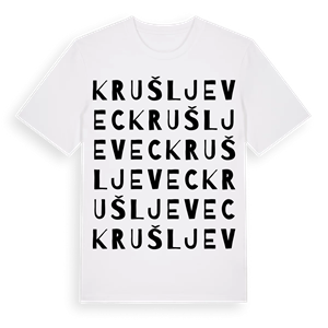 Krušljevec ordlek t-shirt – ekologisk bomull t-shirt från Pinshirt