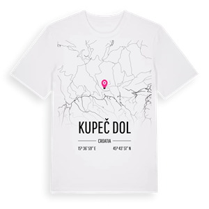 Kupeč Dol karta t-shirt – ekologisk bomull t-shirt från Pinshirt
