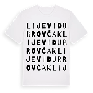 Lijevi Dubrovčak ordlek t-shirt – ekologisk bomull t-shirt från Pinshirt