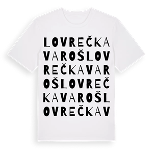 Lovrečka Varoš ordlek t-shirt – ekologisk bomull t-shirt från Pinshirt