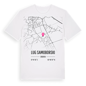 Lug Samoborski karta t-shirt – ekologisk bomull t-shirt från Pinshirt