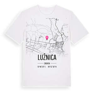 Lužnica karta t-shirt – ekologisk bomull t-shirt från Pinshirt